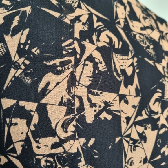 Zimmerman Black & Brown Pop Art Print Sheath Dress Size 2 - Picture 7 of 9